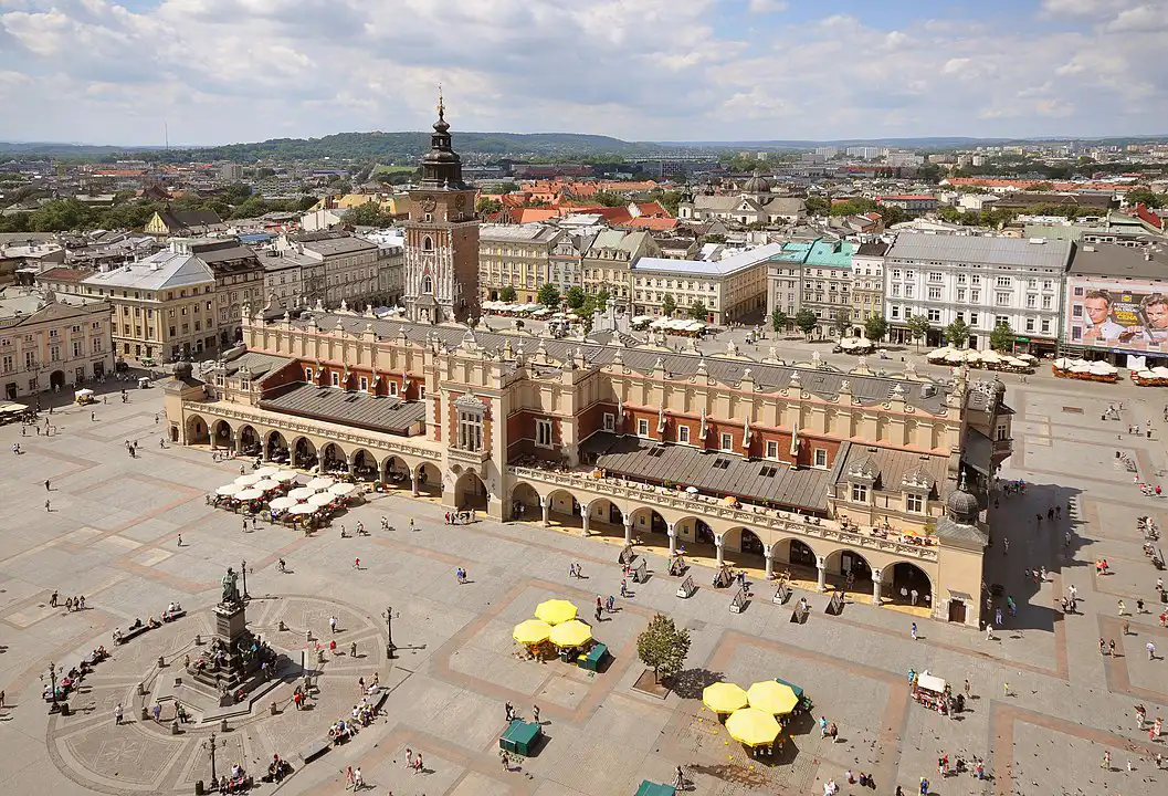 Quảng trường chính tại thành phố Krakow